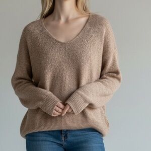 Free People Over Size V-Neck Sweater